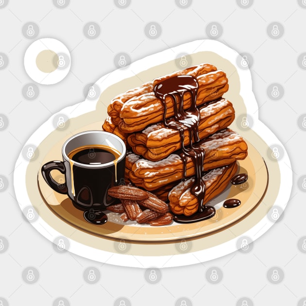 Churros with coffee Sticker by Micapox